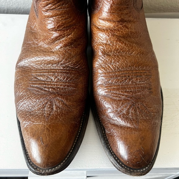 GUC Vintage Olathe Boots Brown Leather Cowboy Boots - US Size 12 AA (Mens) - Picture 11 of 15